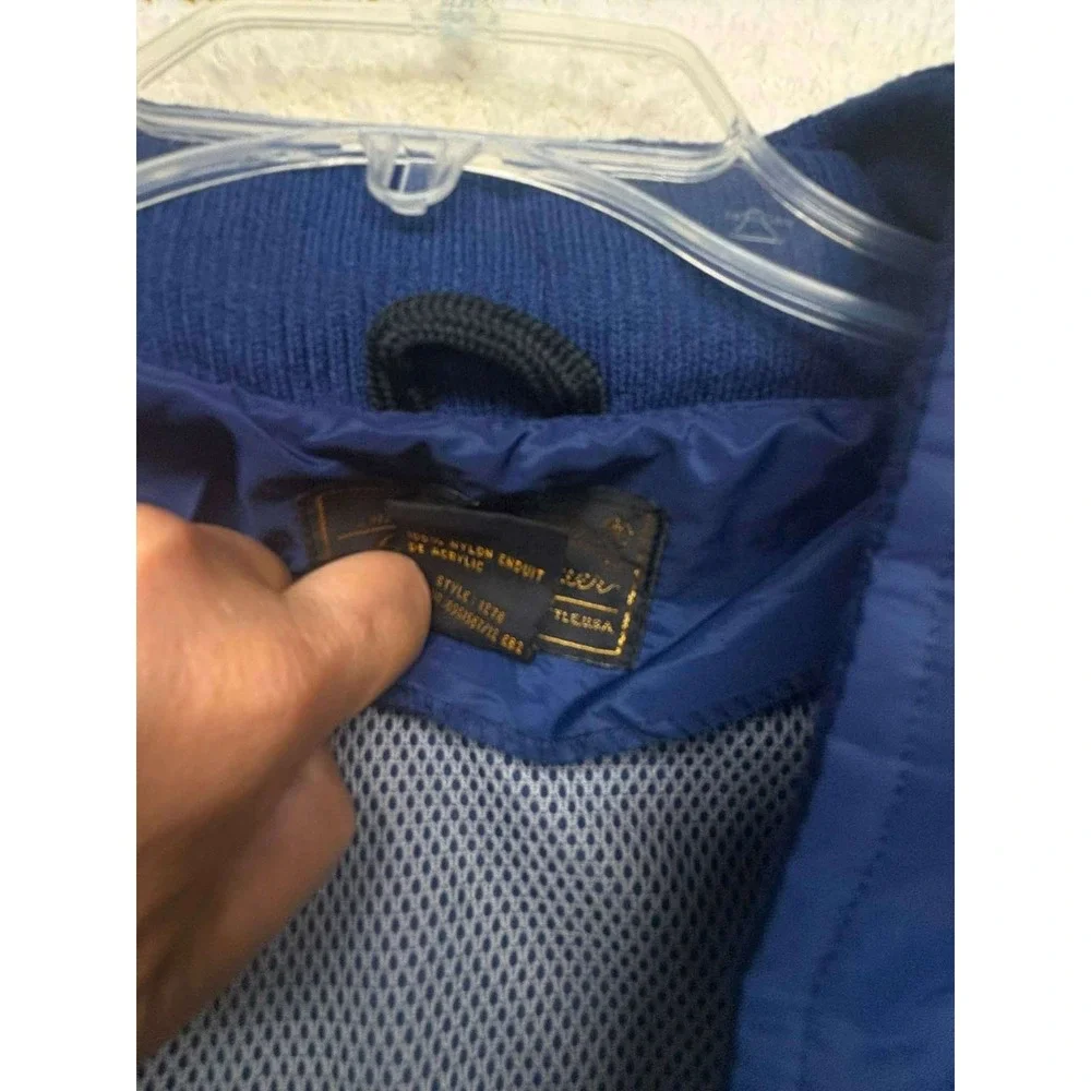 Eddie Bauer Mens XL Navy Blue Nylon Windbreaker Jacket Full Zip Mesh Lined XL